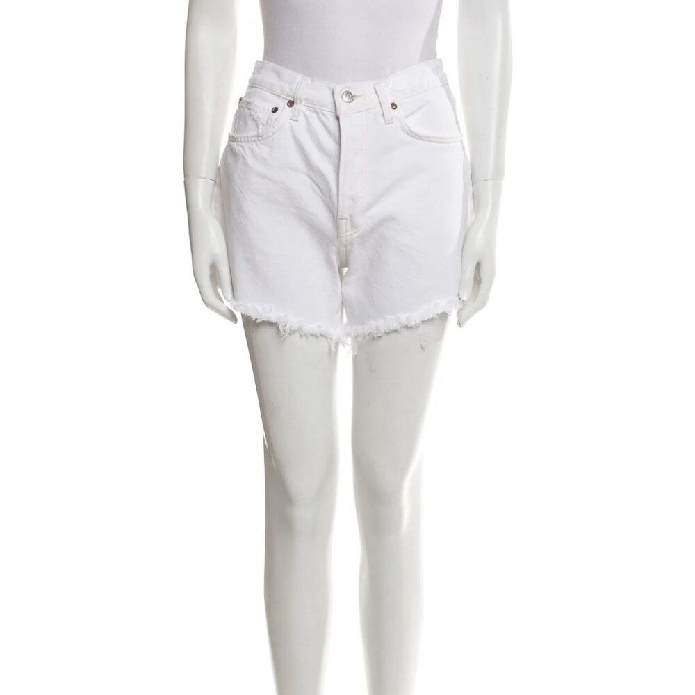 AGOLDE White Parker Raw Hem Shorts – Size S